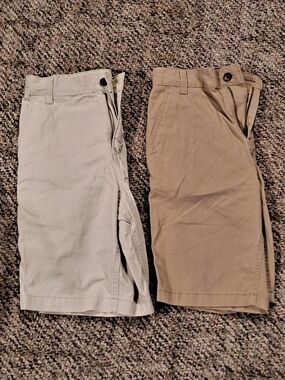Classic Khaki and Tan Cotton Shorts Pair